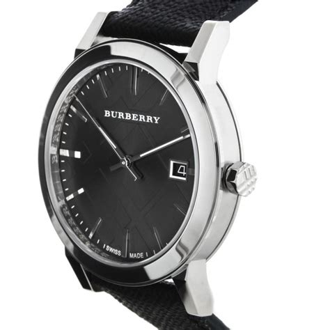 Burberry Grey Dial Black Polyvinyl Strap Men's Watch BU9030